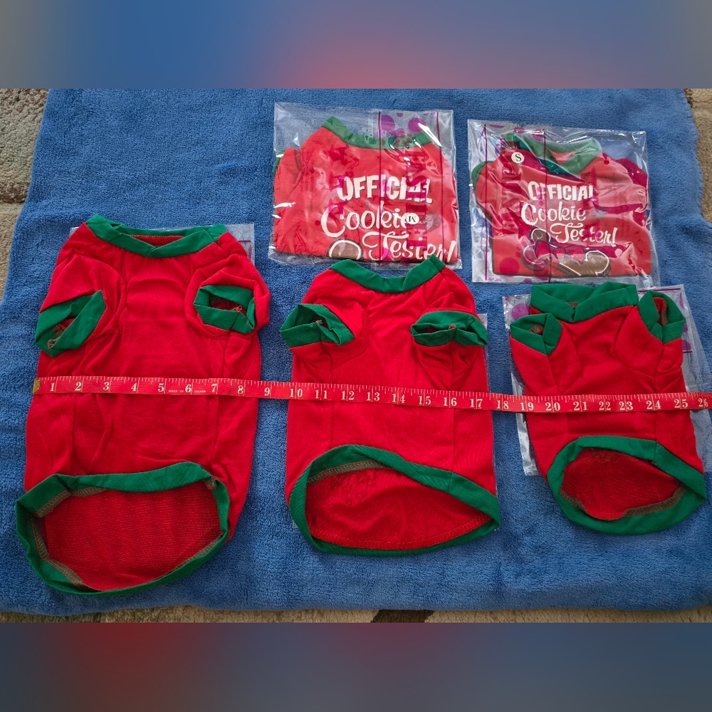 Festive Dog Shirt with Official Cookie Tester, S,M Or L, Price Is For 1 - Picture 4 of 7